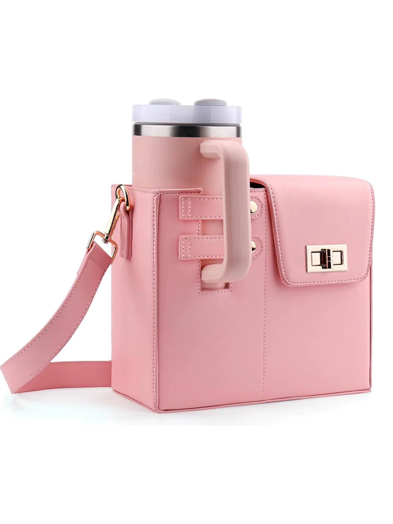 Outdoor Portable Crossbody Water Cup Protection Multifunctional Universal Water Bottle Storage Bag Single Shoulder Solid Color