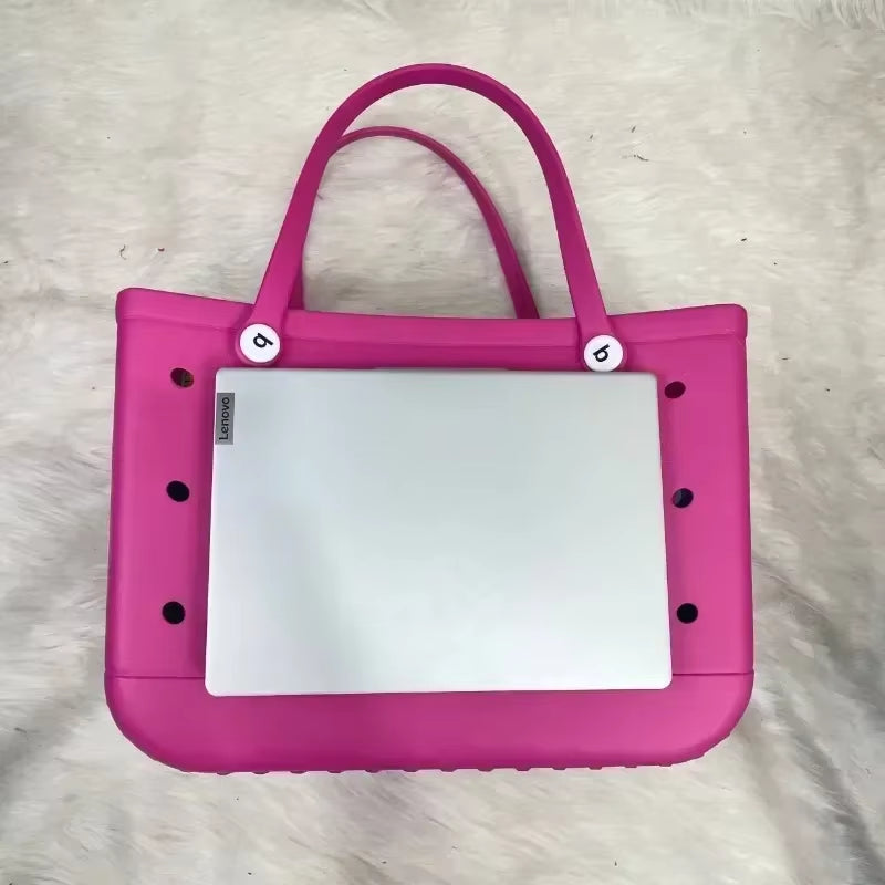 XL Extra Large Beach Bag EVA Rubber Waterproof Beach Travel Picnic Storage Basket Women Shopping Handbag Sac Jelly Tote Bag
