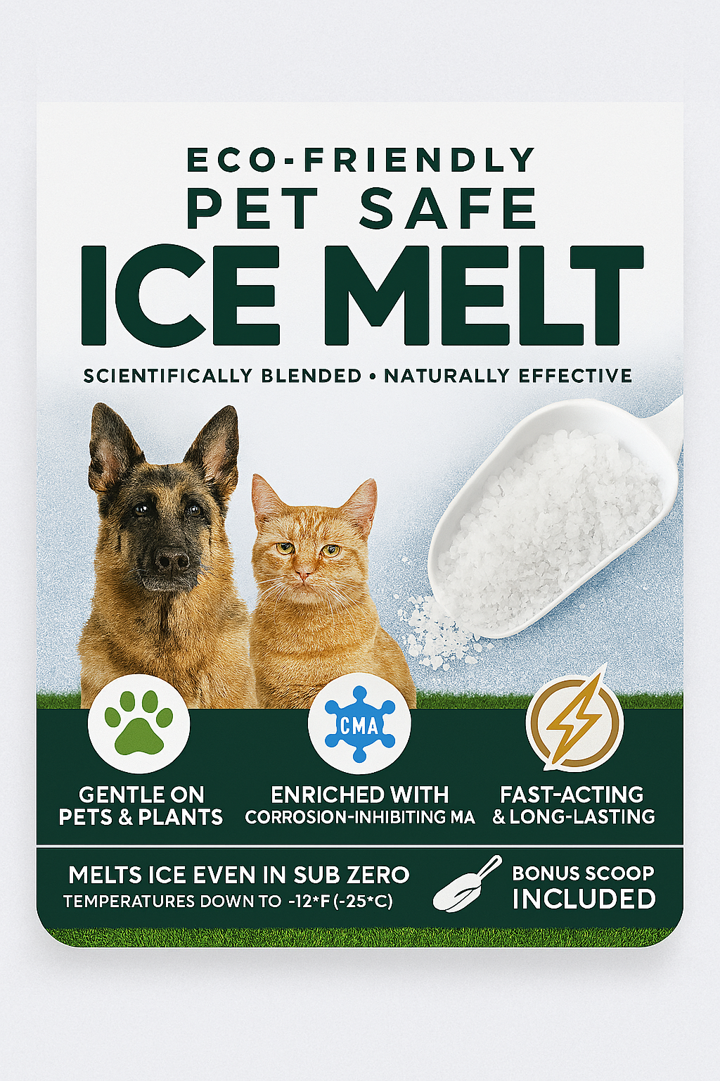 Pet-Friendly Ice Melt - Calcium Magnesium Acetate Formula - 5LB
