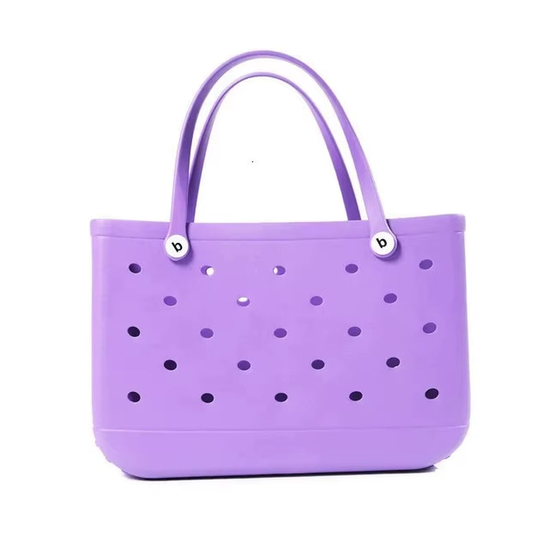 XL Extra Large Beach Bag EVA Rubber Waterproof Beach Travel Picnic Storage Basket Women Shopping Handbag Sac Jelly Tote Bag