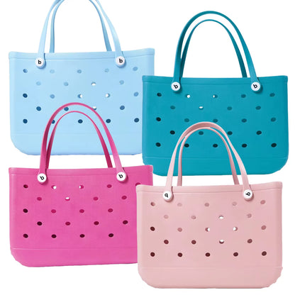 XL Extra Large Beach Bag EVA Rubber Waterproof Beach Travel Picnic Storage Basket Women Shopping Handbag Sac Jelly Tote Bag