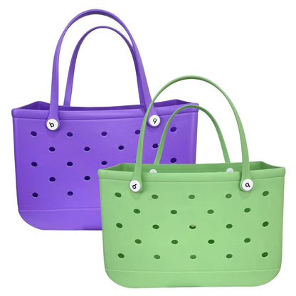 XL Extra Large Beach Bag EVA Rubber Waterproof Beach Travel Picnic Storage Basket Women Shopping Handbag Sac Jelly Tote Bag